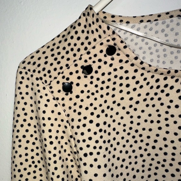 Zara Cream and Black Polka Dot Blouse - Picture 4 of 10